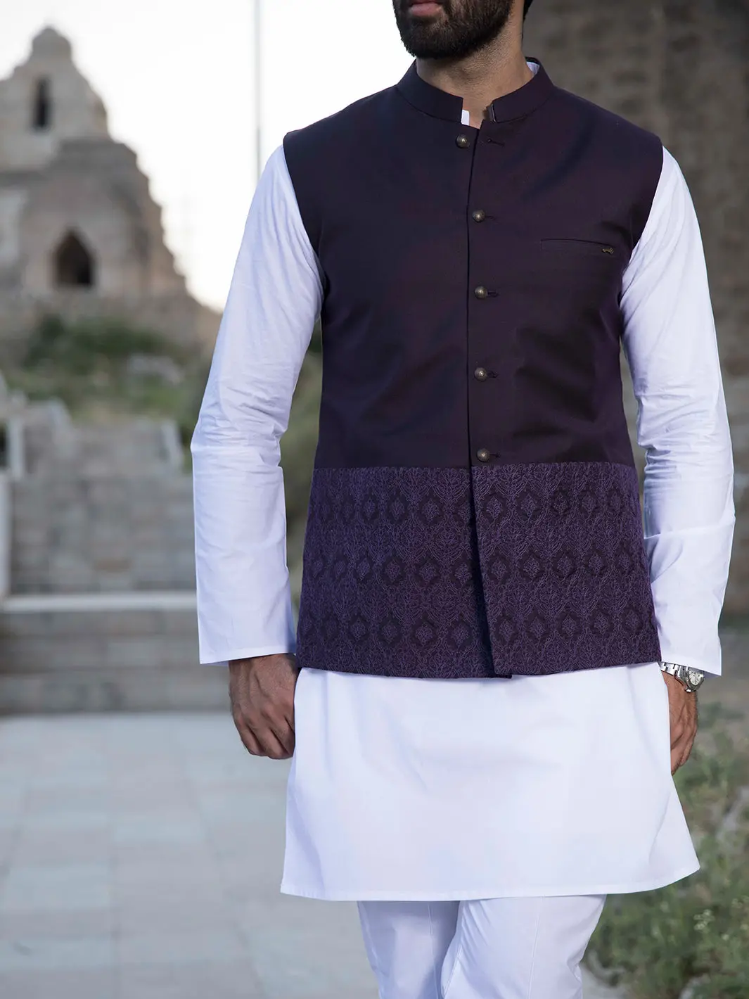 Purple Blended Waistcoat - Wc-270 1