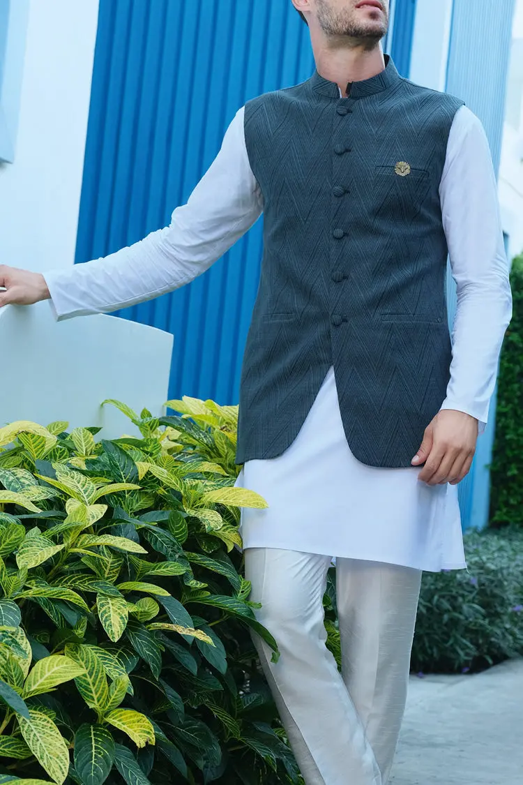 Green Blended Waistcoat - Al-Wc-294 1