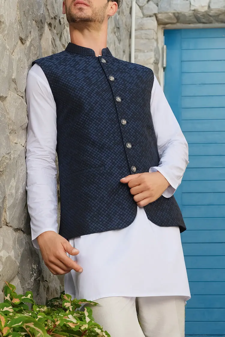 Blue Blended Waistcoat - Al-Wc-296 1