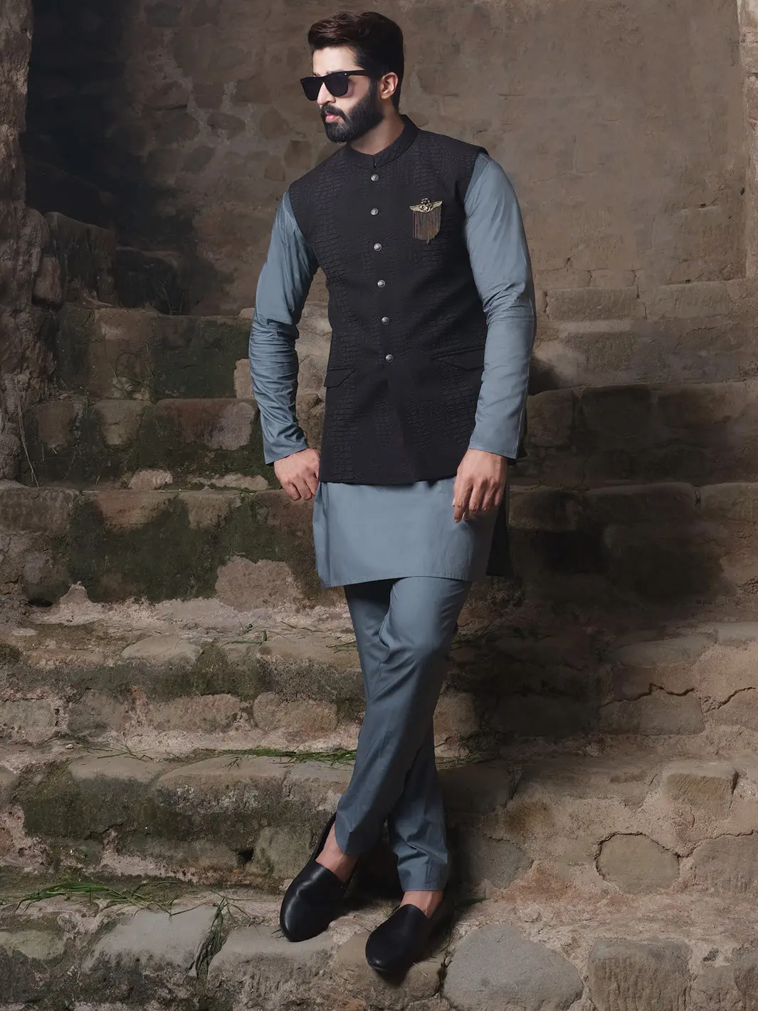 Black Blended Waistcoat - Al-Wc-306 1