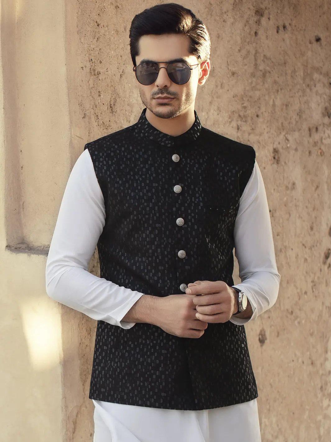 Black Blended Waistcoat - Al-Wc-320 1
