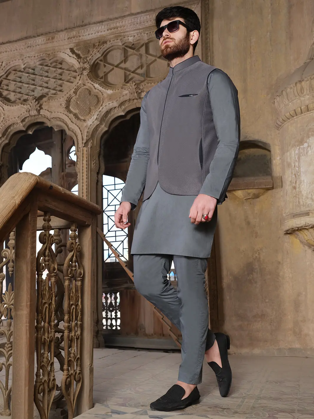 Grey Blended Waistcoat - Al-Wc-324 1