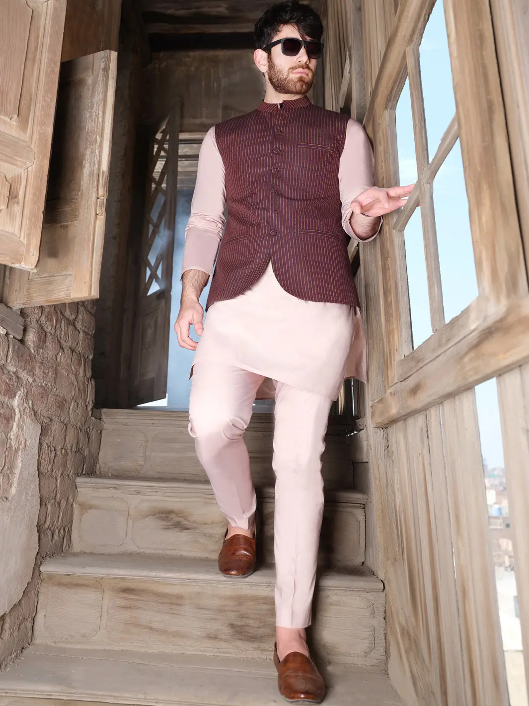 Maroon Suiting Waistcoat - Al-Wc-328 1