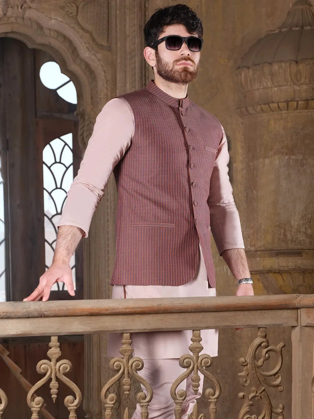 Light Purple Suiting Waistcoat - Al-Wc-329 1