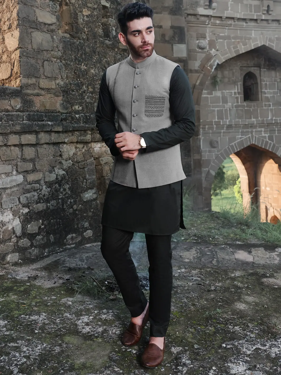 Grey Blended Waistcoat - Al-Wc-337 1