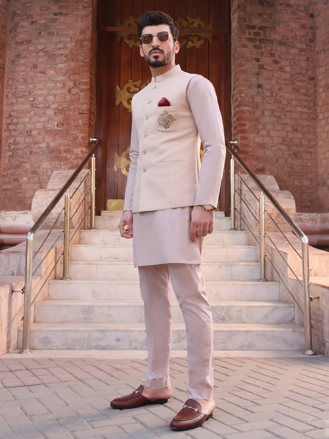 Beige Blended Waistcoat - Al-Wc-344 1