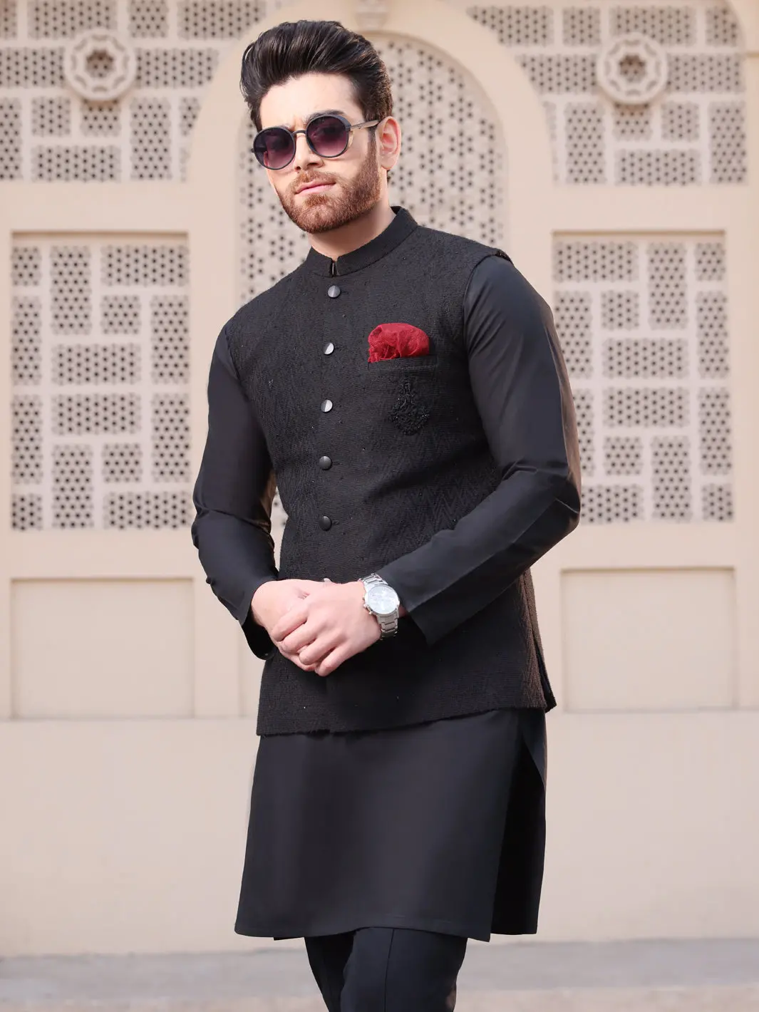 Black Blended Waistcoat - Al-Wc-347 1