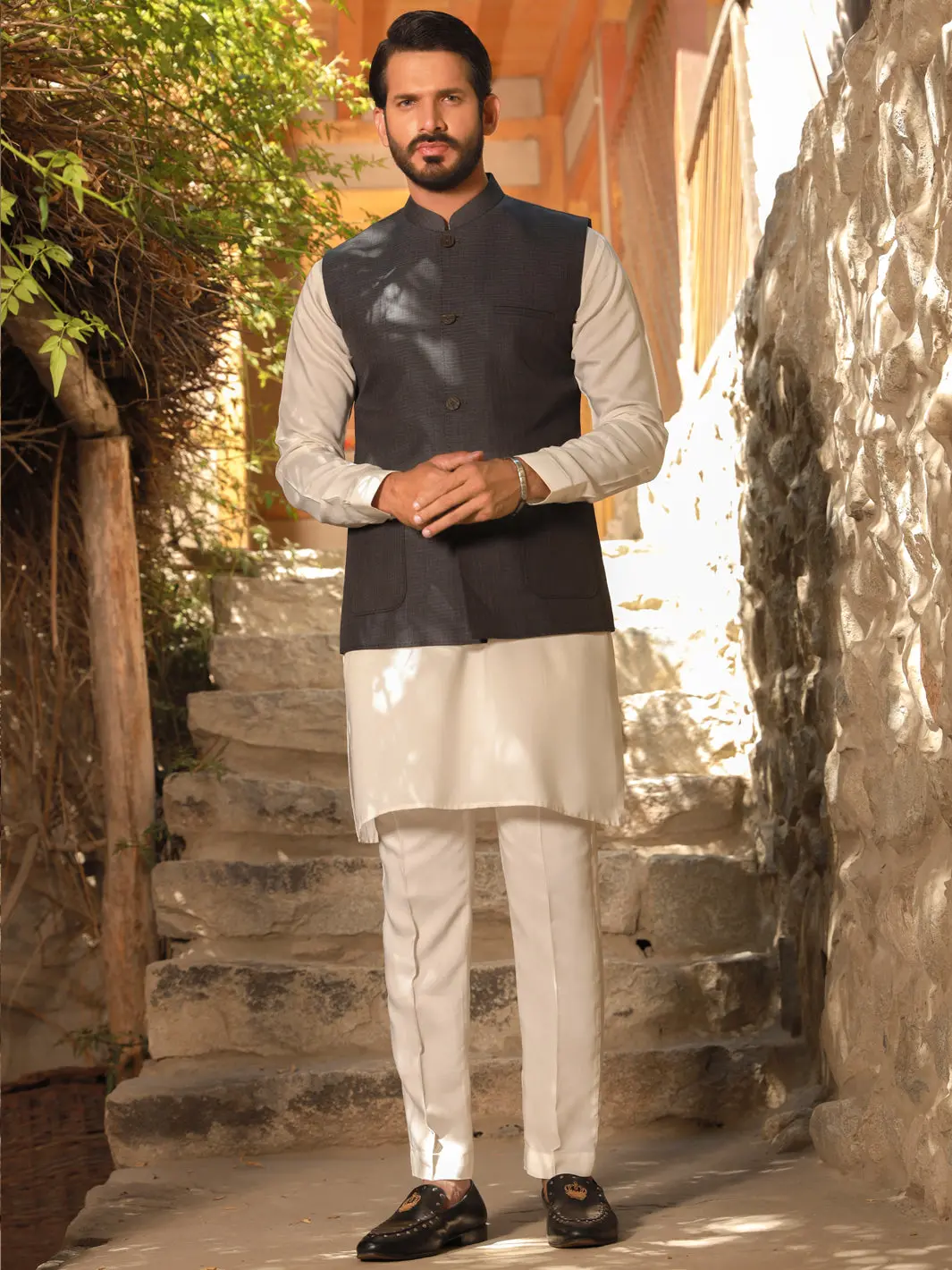 Charcoal Grey Waistcoat - Al-Wc-438 1