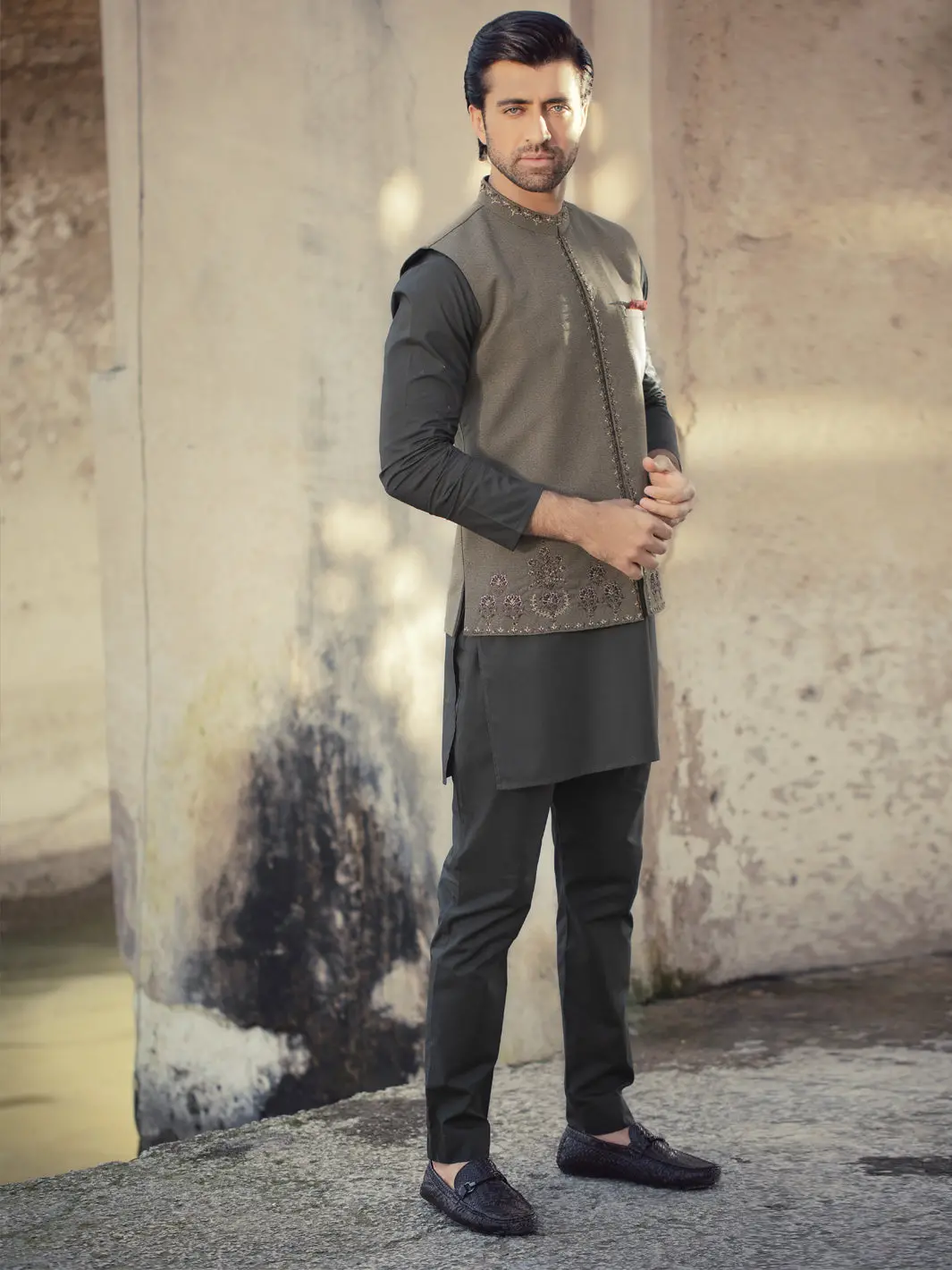 Green Blended Waistcoat - Al-Wc-349 1
