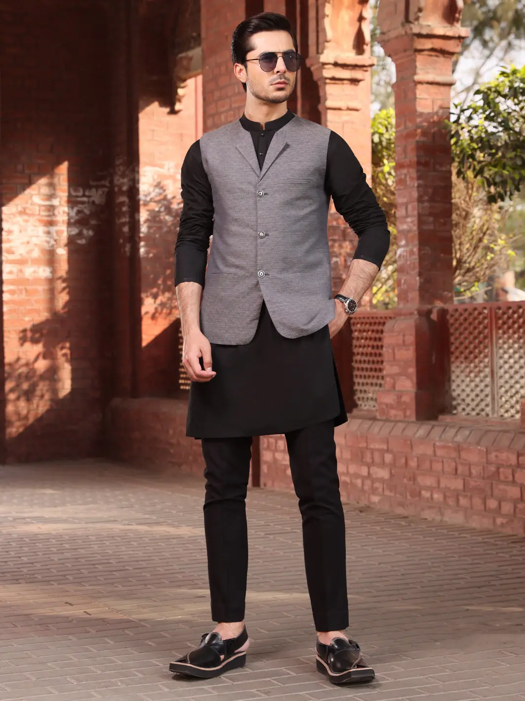 Grey Cotton Waistcoat - Al-Wc-352 1