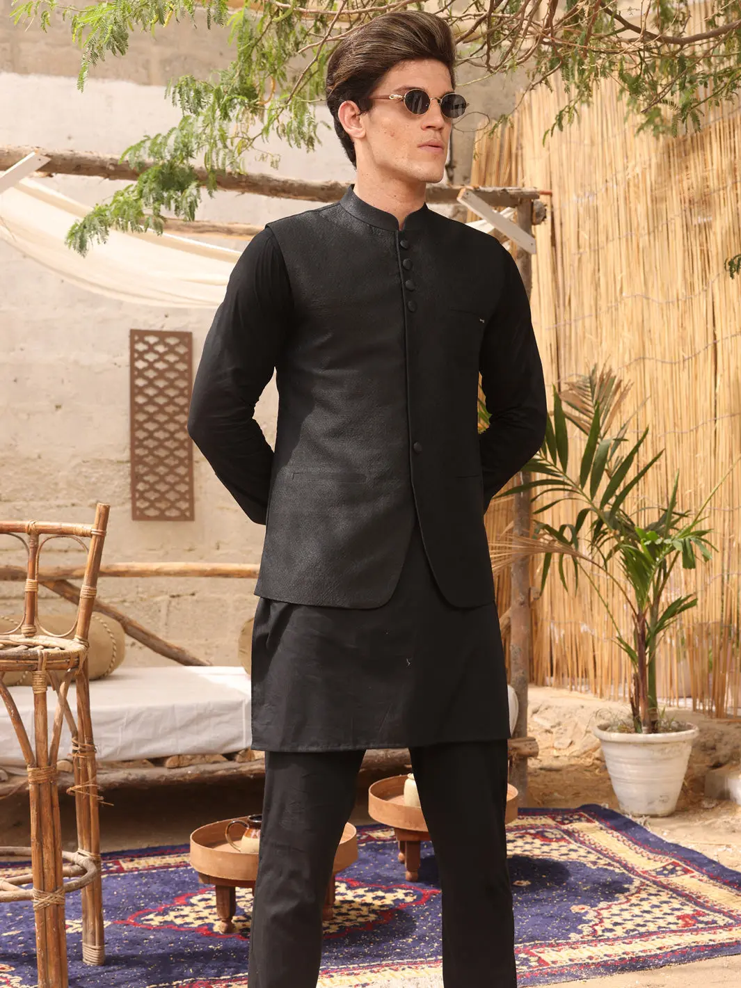 Black Blended Waistcoat - Al-Wc-355 1