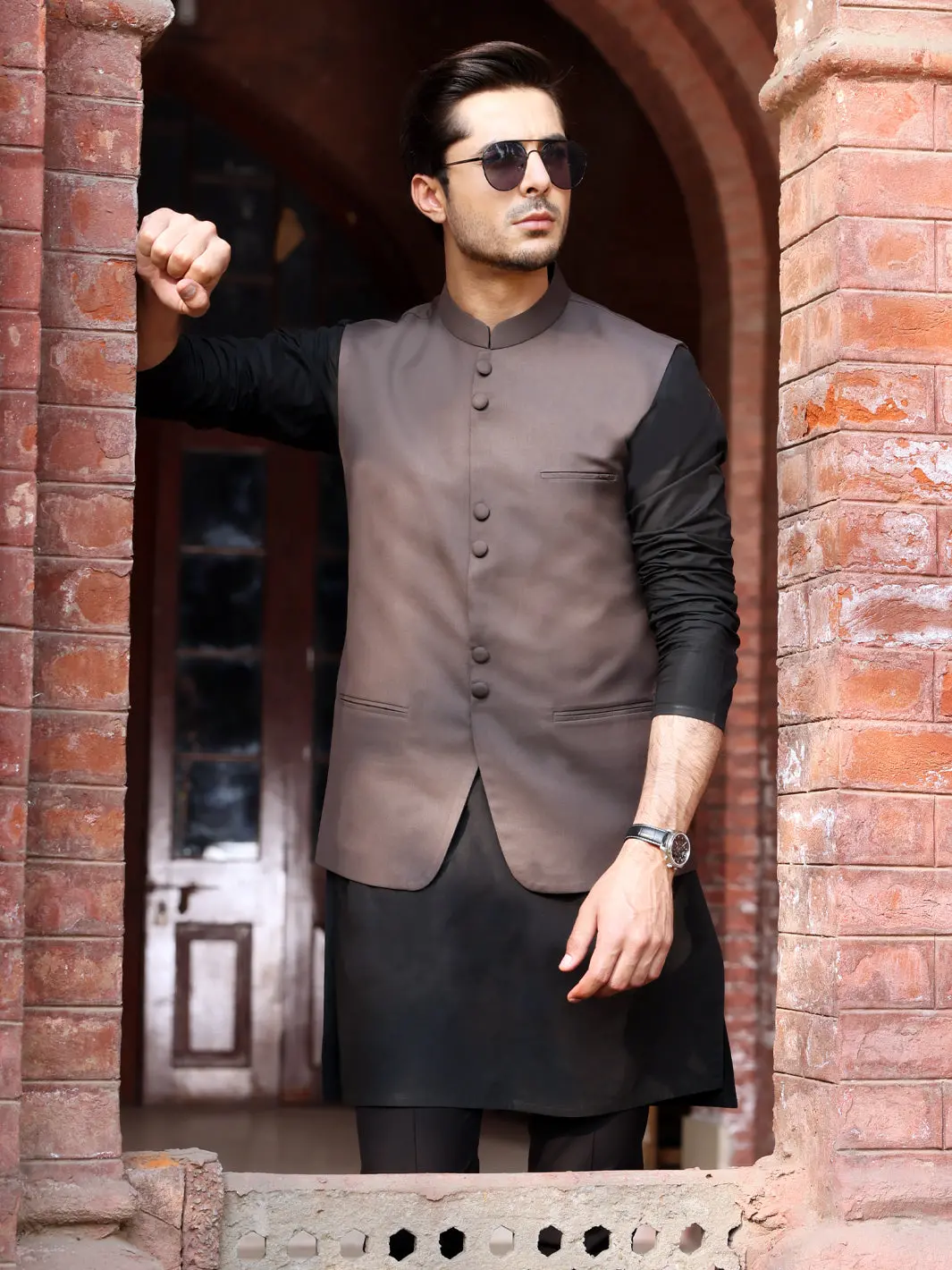 Dark Brown Suiting Waistcoat - Al-Wc-358 1