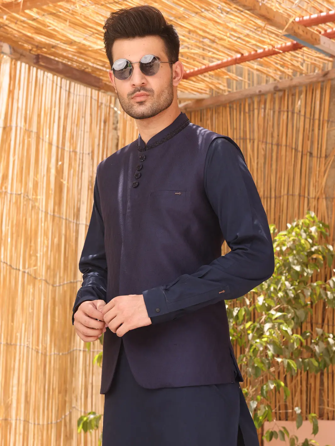 Blue Blended Waistcoat - Al-Wc-365 1