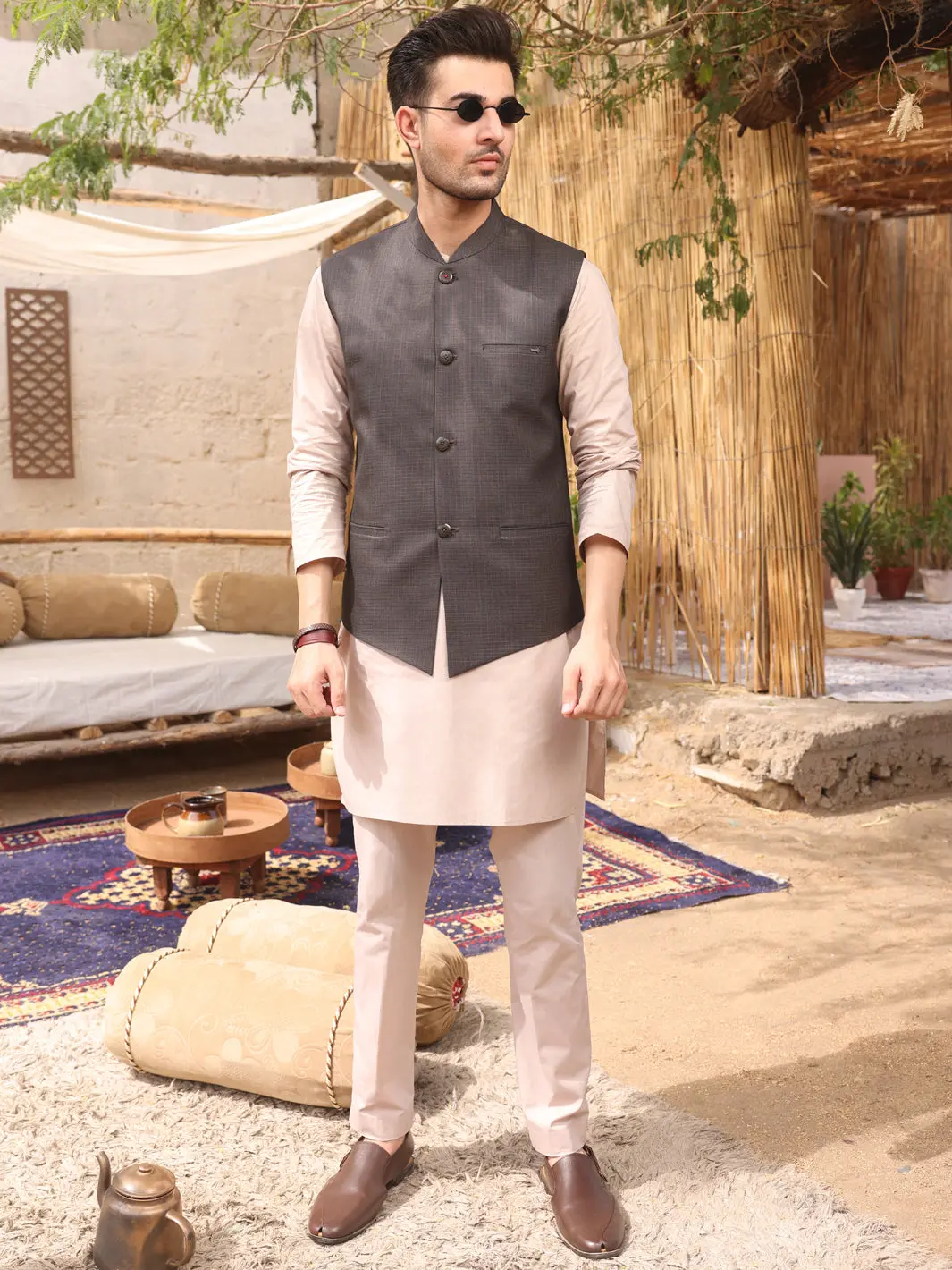 Dark Grey Blended Waistcoat - Al-Wc-369 1