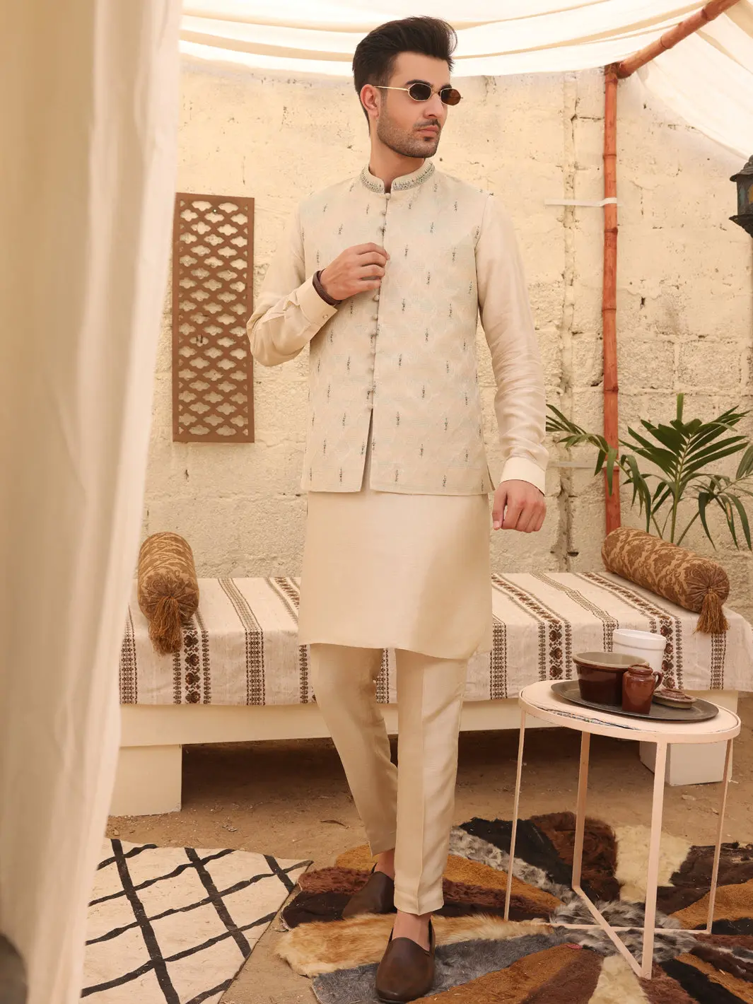 Cream Blended Waistcoat - Al-Wc-374 1