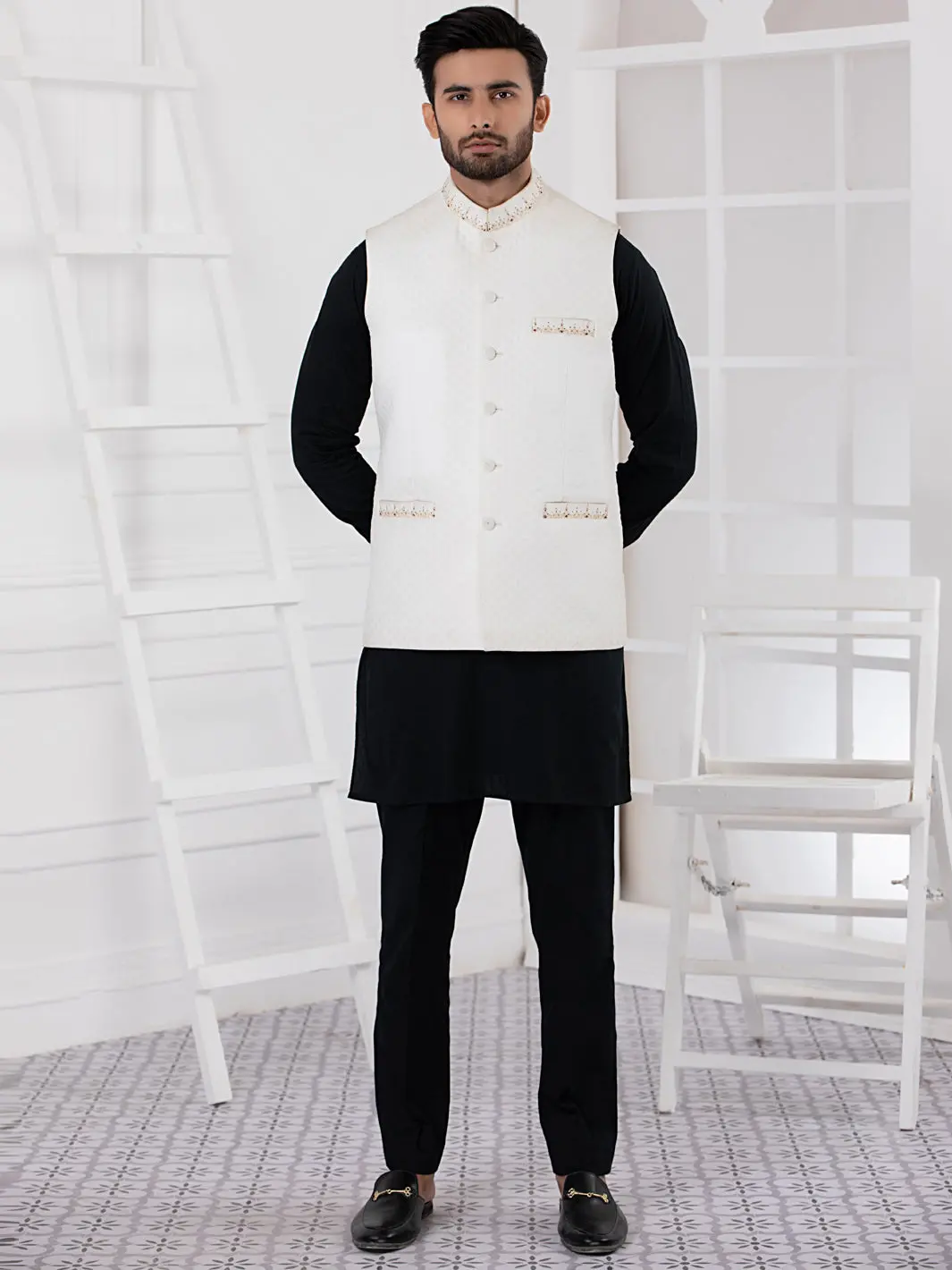 White Blended Waistcoat - Al-Wc-411 1