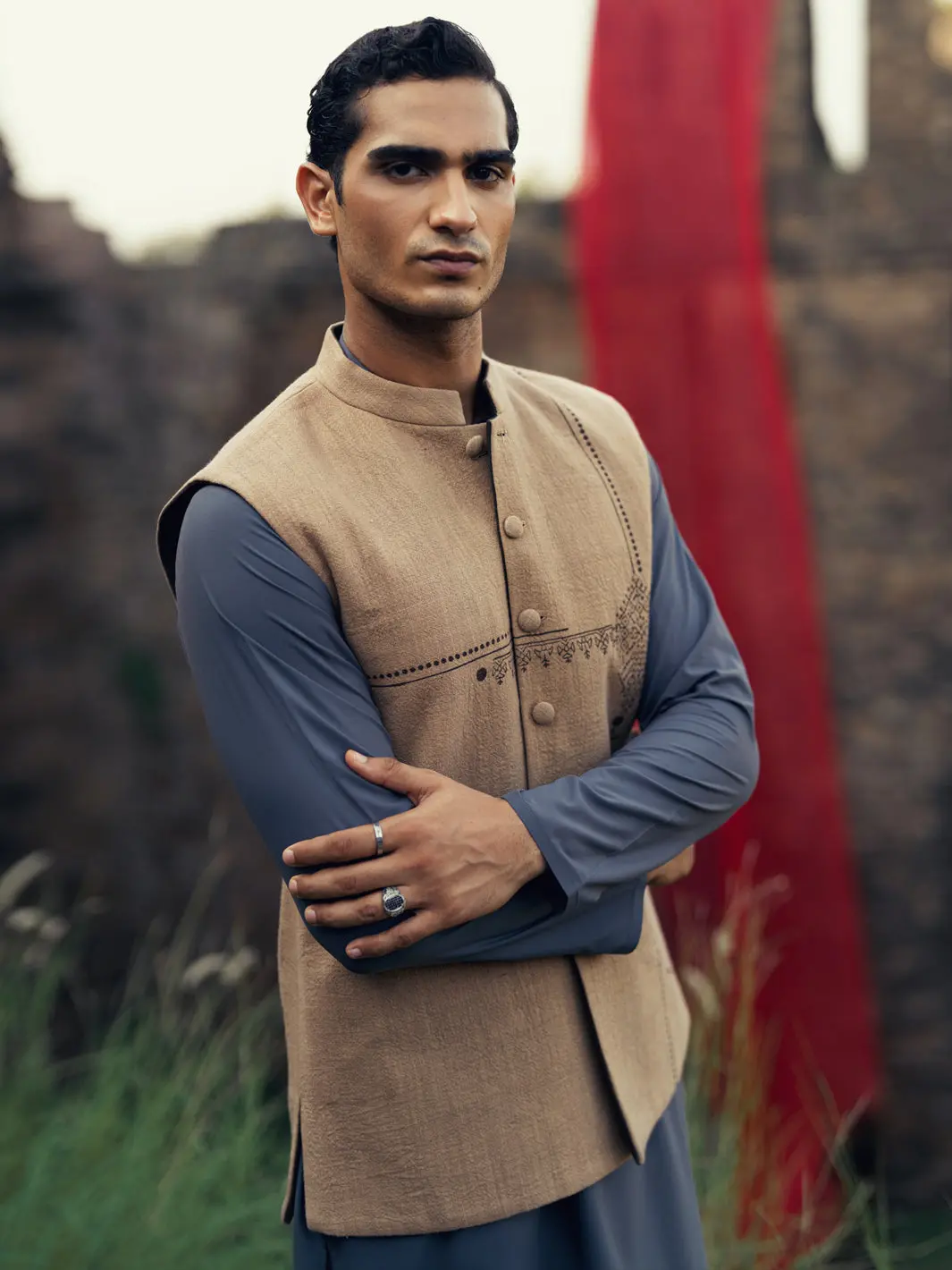 Beige-Brown Formal Waistcoat - Al-Wc-475 1