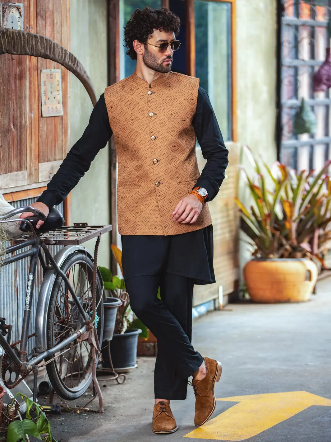 Light Brown Blended Waistcoat - Al-Wc-525 1