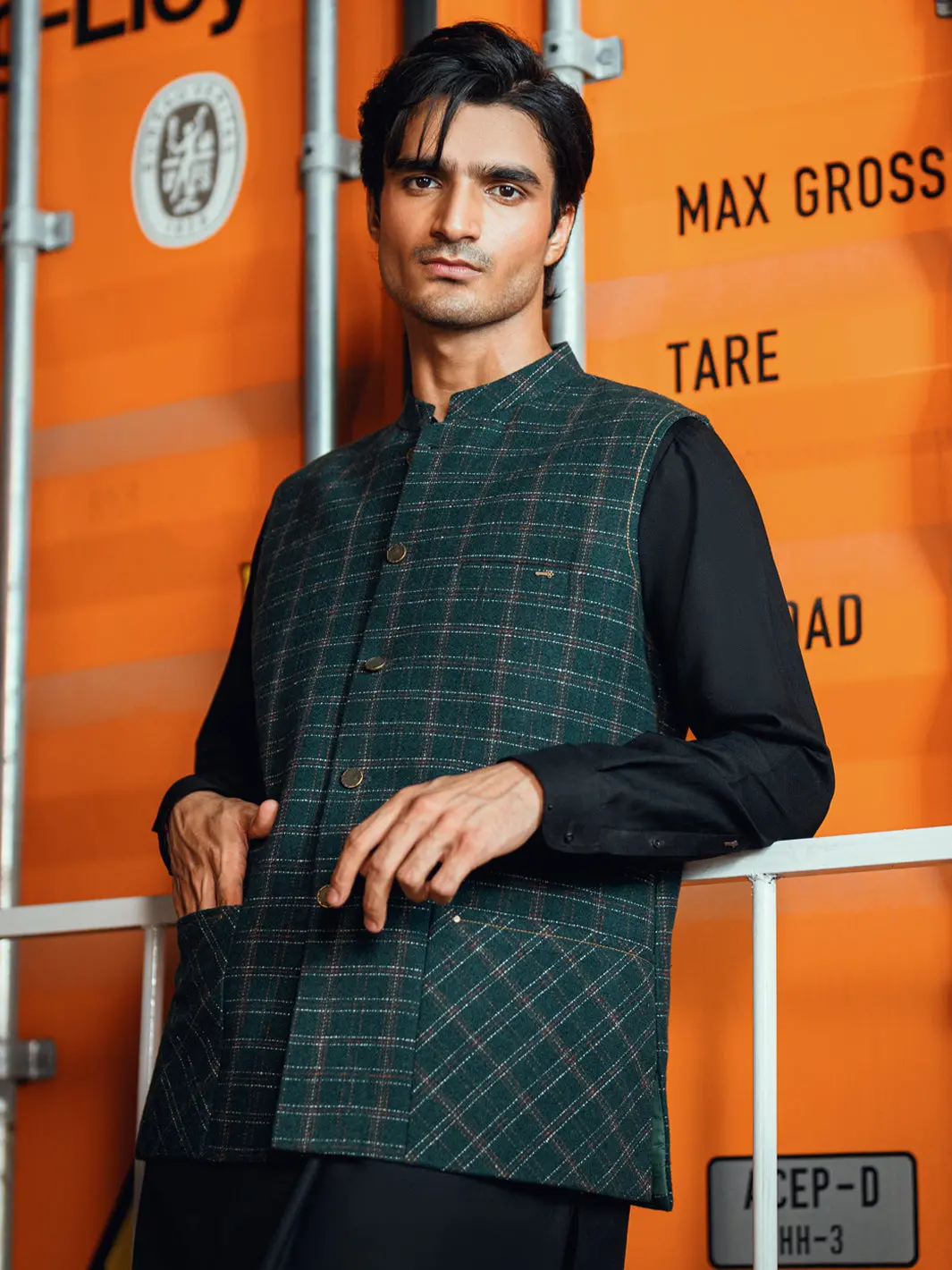 Dark Green Waistcoat - Al-Wc-598B 1