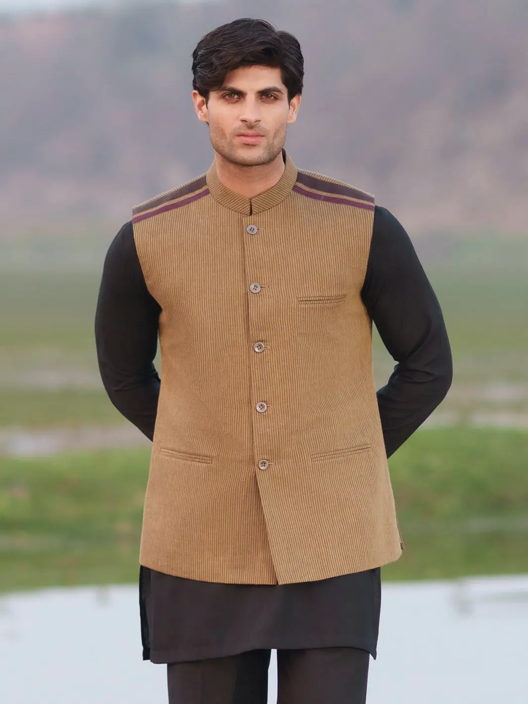 Mustard Cotton Cut & Sew Waistcoat - Al-Wc-623 1