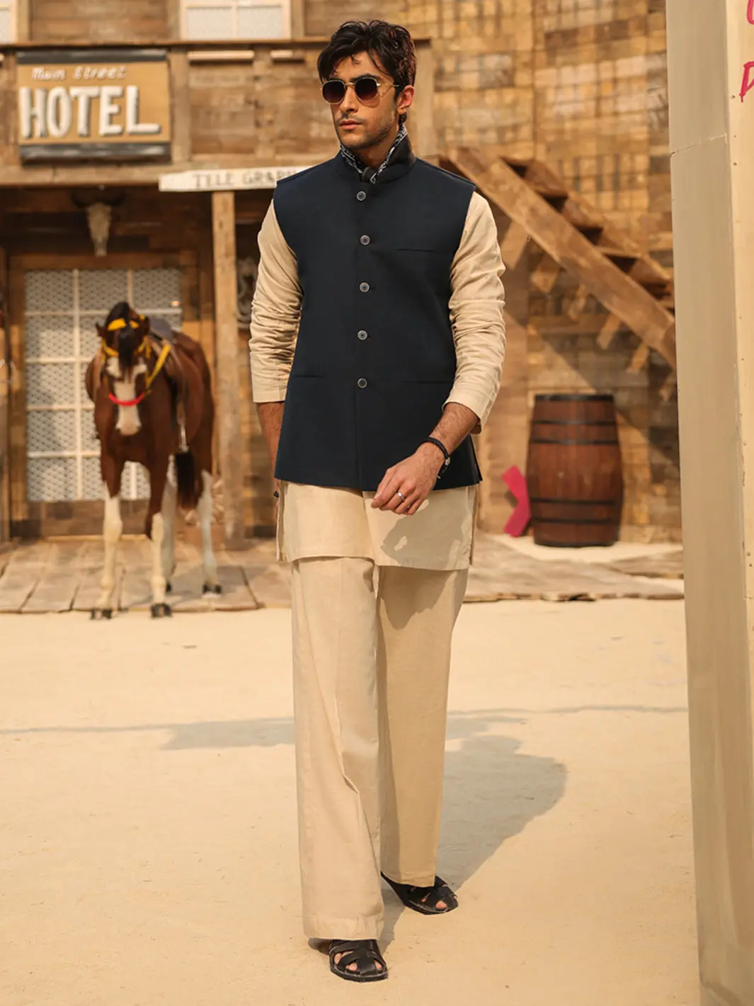 Navy Blue Waistcoat - Al-Wc-632 1