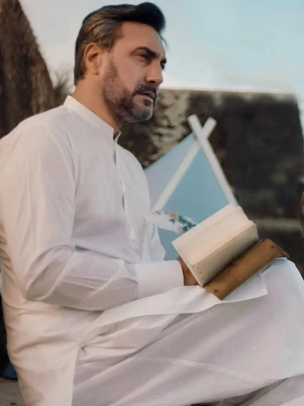 White Cotton Kameez Shalwar - Albq-Ks-001-R19 1