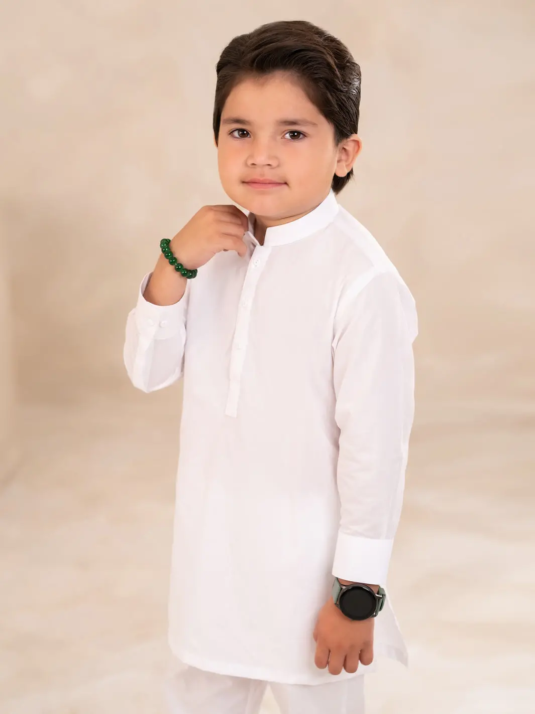 White Cotton Boys Kurta Trousers - Alby-Bq-Kt-001 2