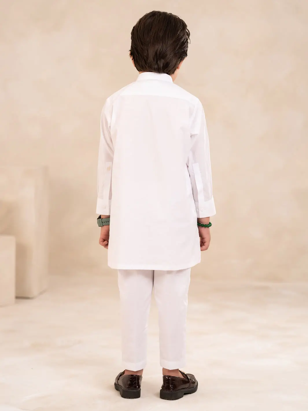 White Cotton Boys Kurta Trousers - Alby-Bq-Kt-001 3
