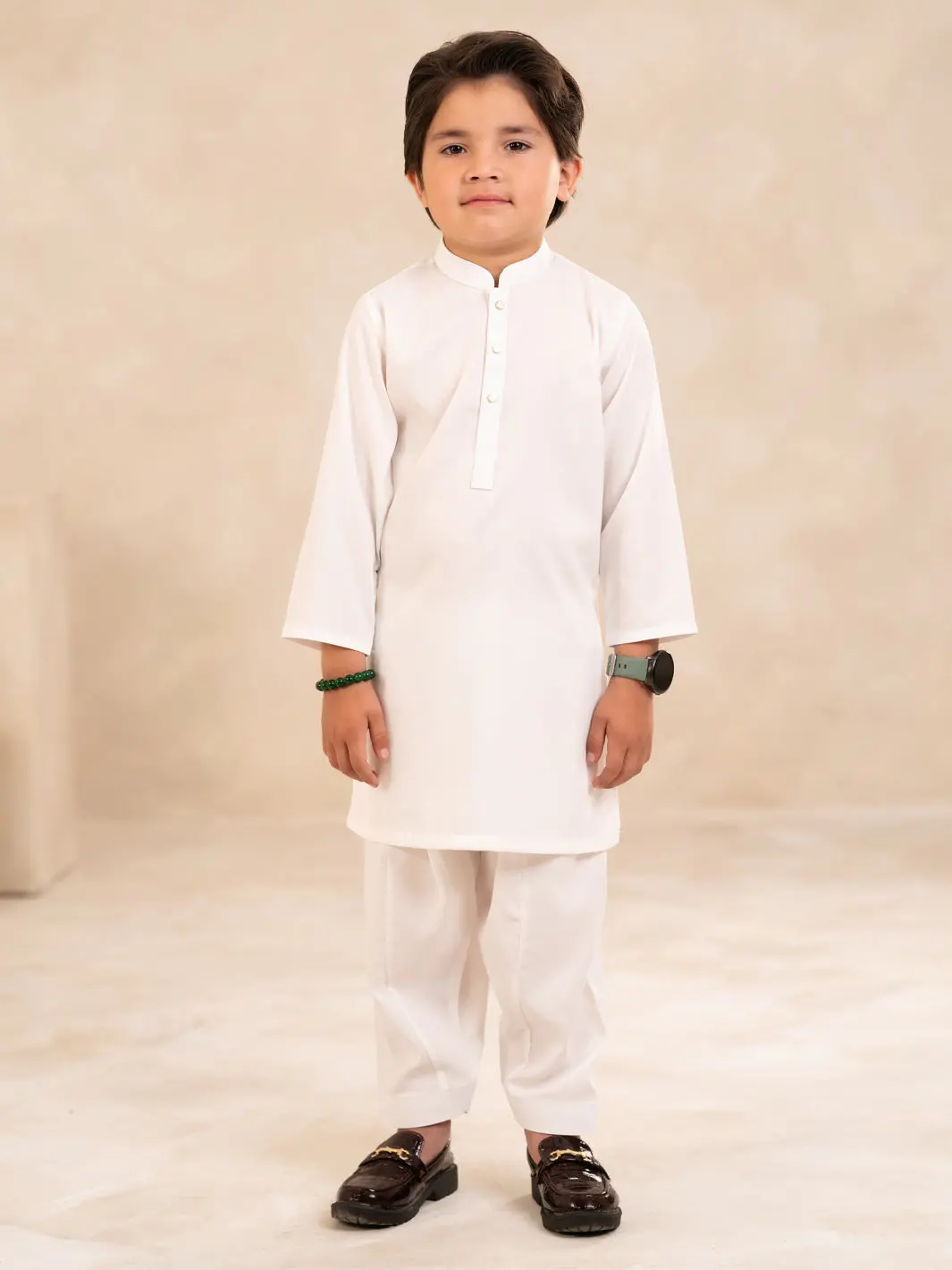 White Plain Kameez Shalwar - Albyet-Ks-001 1
