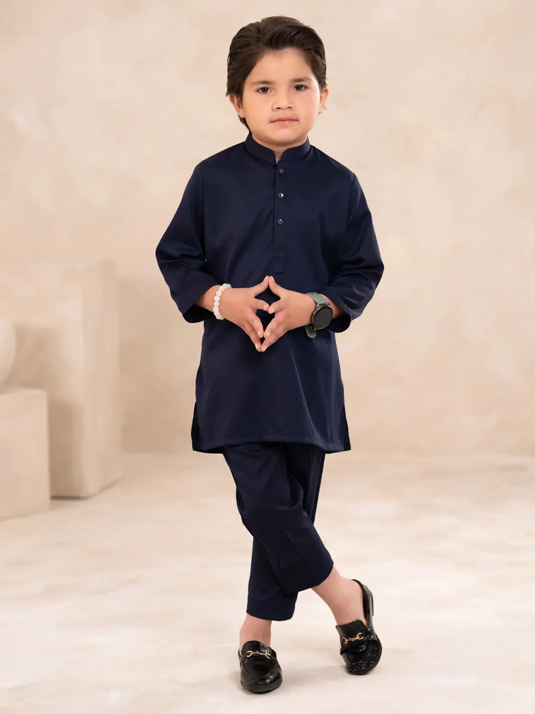 Navy Blue Plain Kurta Trousers - Albyet-Kt-013 1