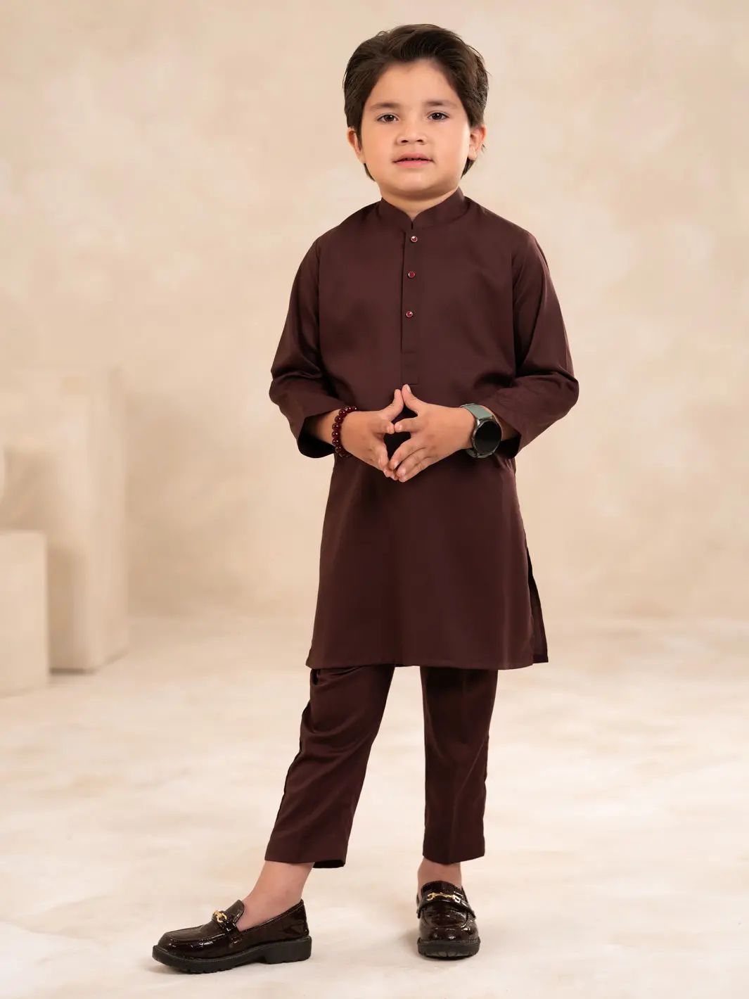 Maroon Plain Kurta Trousers - Albyet-Kt-016 1