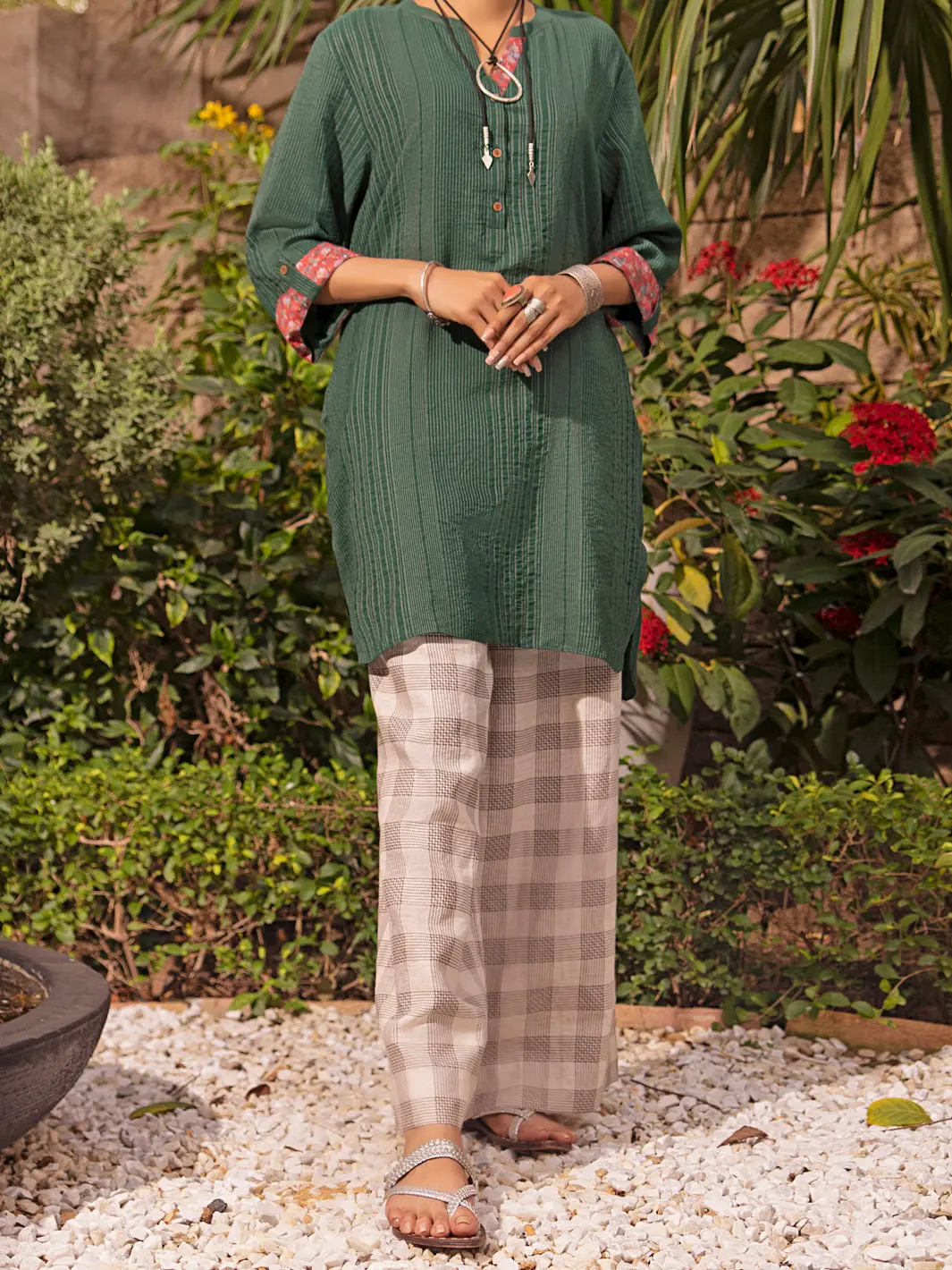 Green Linen Tunic - Alcr-Lk-1034 1