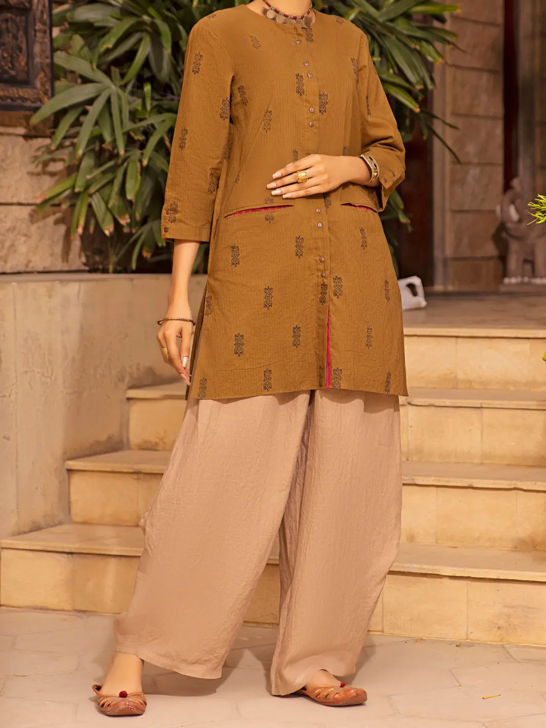 Brown Linen Tunic - Alcr-Lk-1035 1