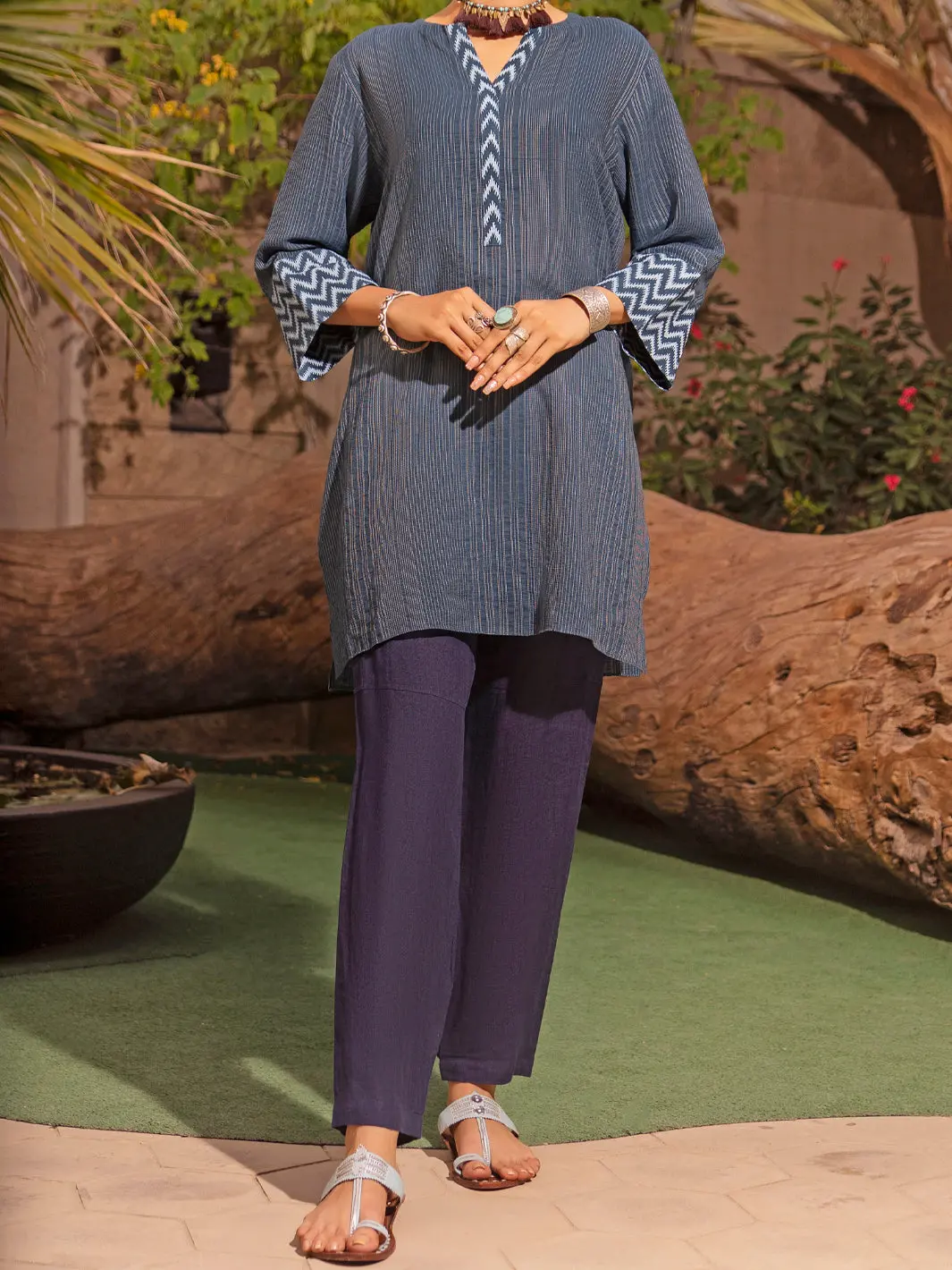 Blue Linen Tunic - Alcr-Lk-1033 1