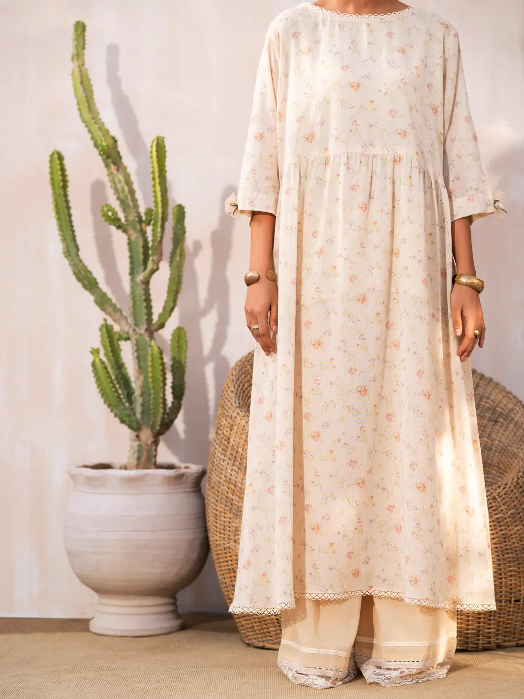 Off White Kurti - Alcr-Lk-1077 1