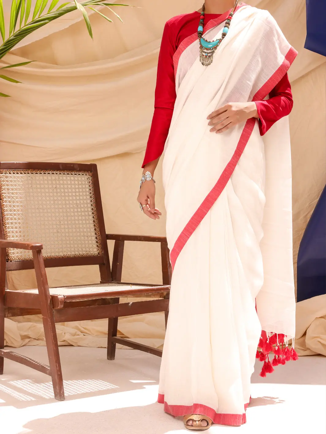 White Comrade Saree - Alcr-Sr-1004 1