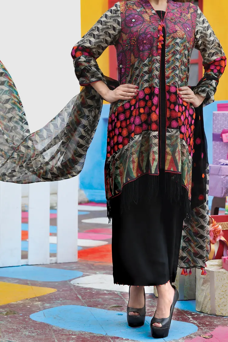 Black 3Pc Stitched - Aldp-065 1