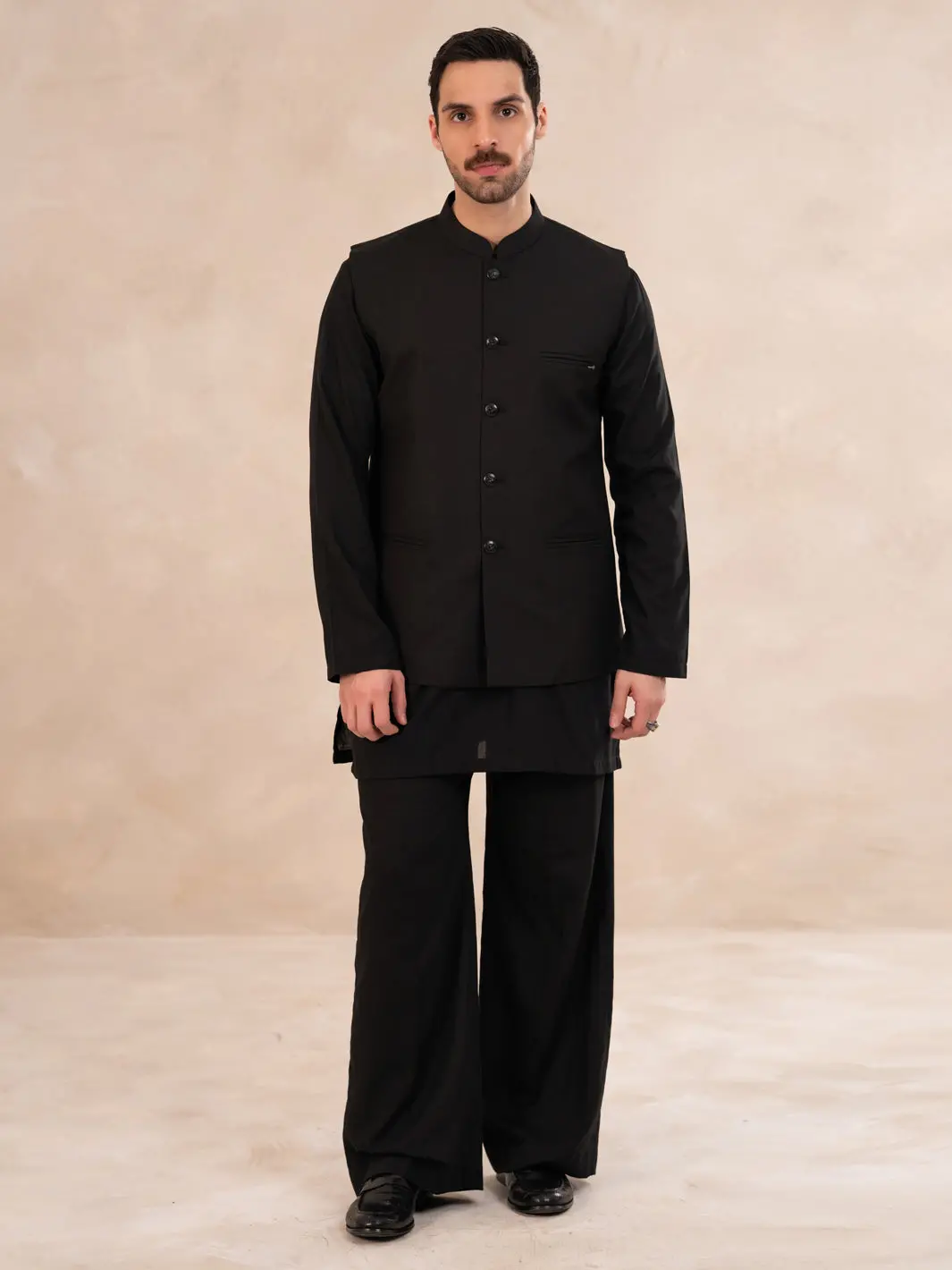 Black Plain Waistcoat - Alet-Wc-1001-R3 1