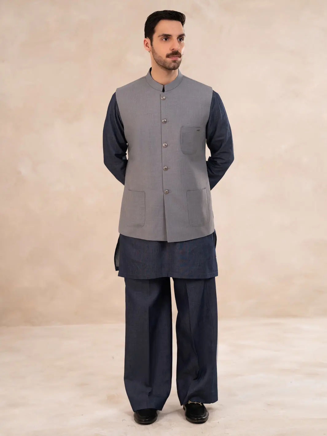 Light Grey Plain Waistcoat - Alet-Wc-1005-R3 1