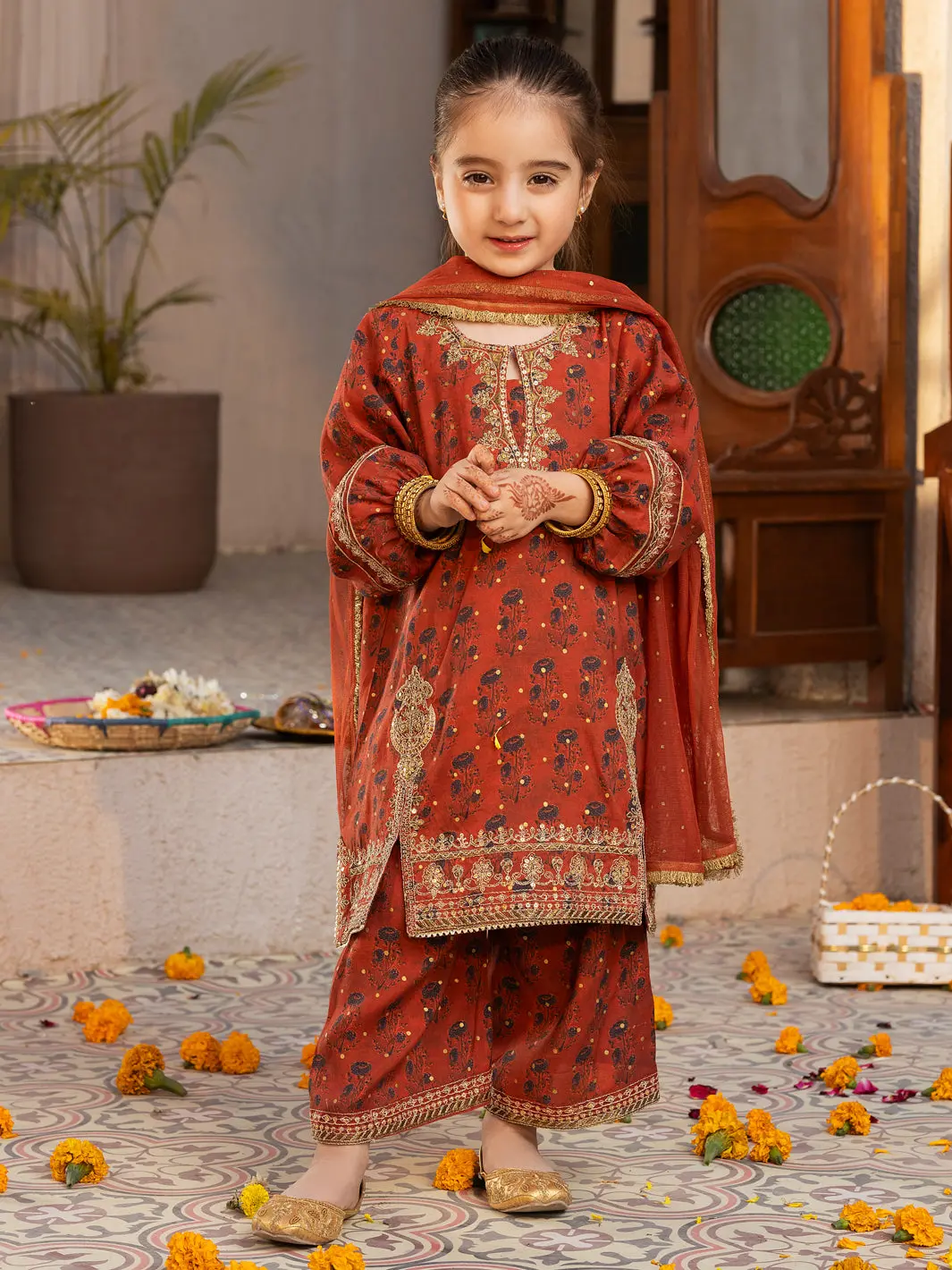 Maroon 3Pc Stitched - Algr-3Ps-Ls-014 1