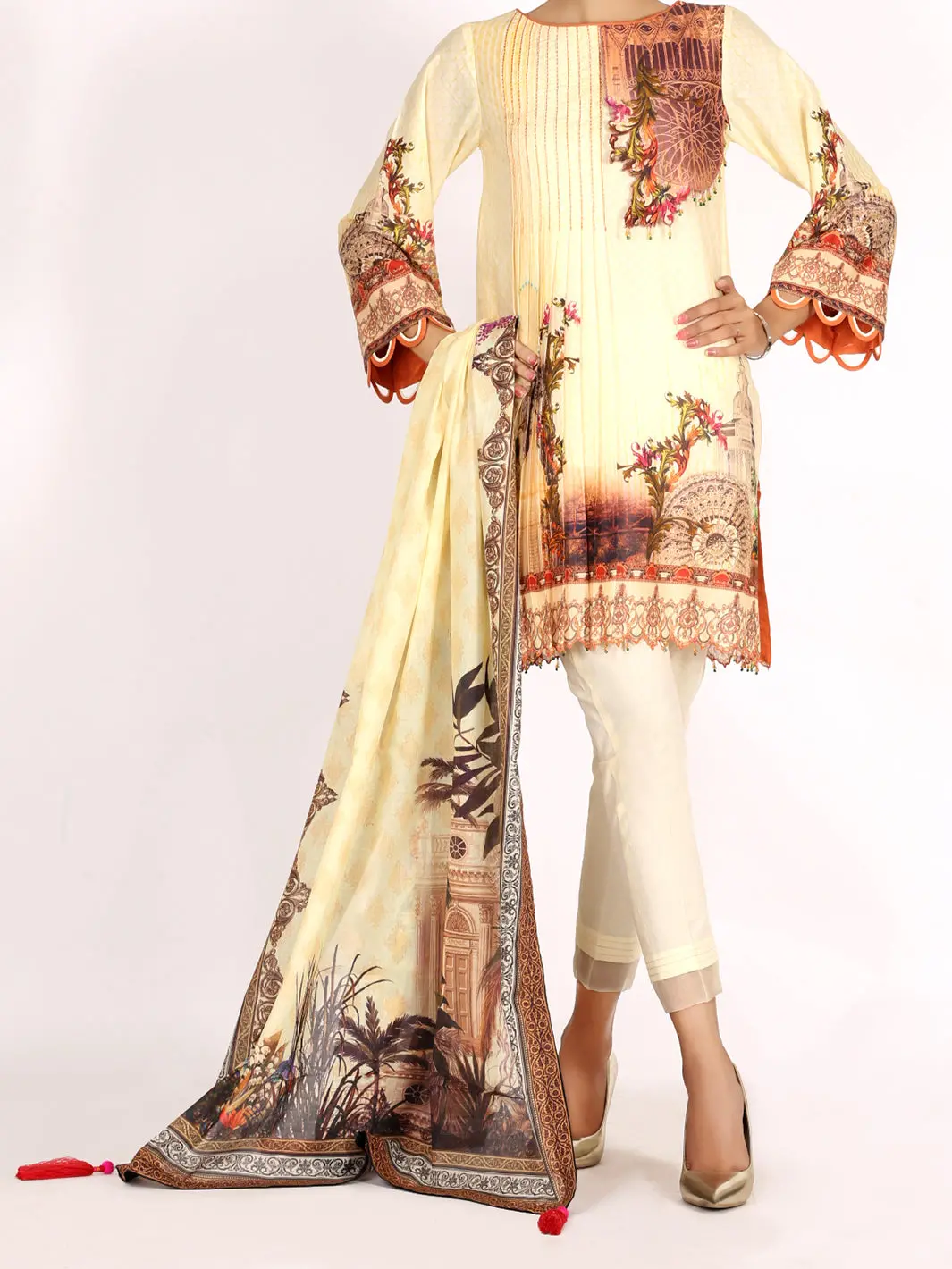 Beige Lawn 2Pc Unstitched - Alp-2Ps-1000 1