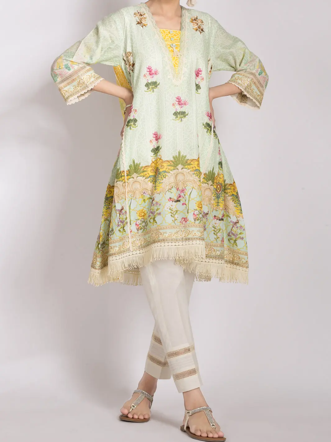 Pista Green Cambric 2Pc Unstitched - Alp-2Ps-1001 1