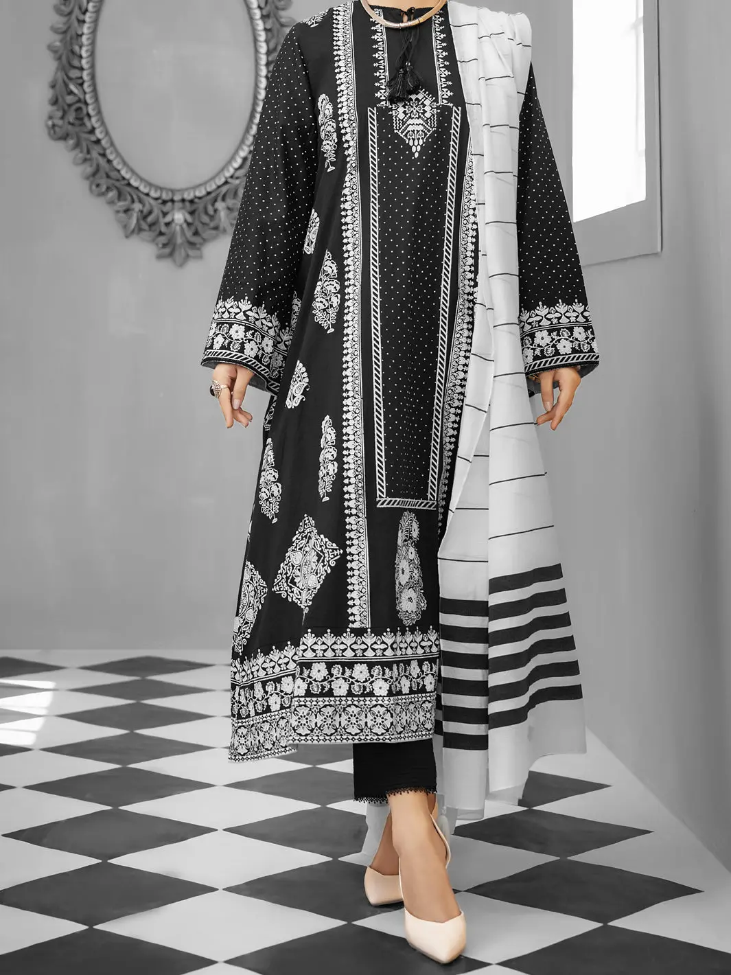Black Lawn 2Pc Stitched - Alp-1032 1