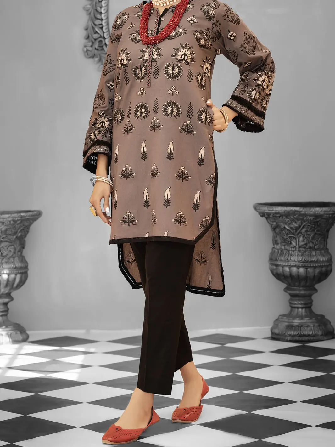 Grey Cambric 2Pc Stitched - Alp-1033 1