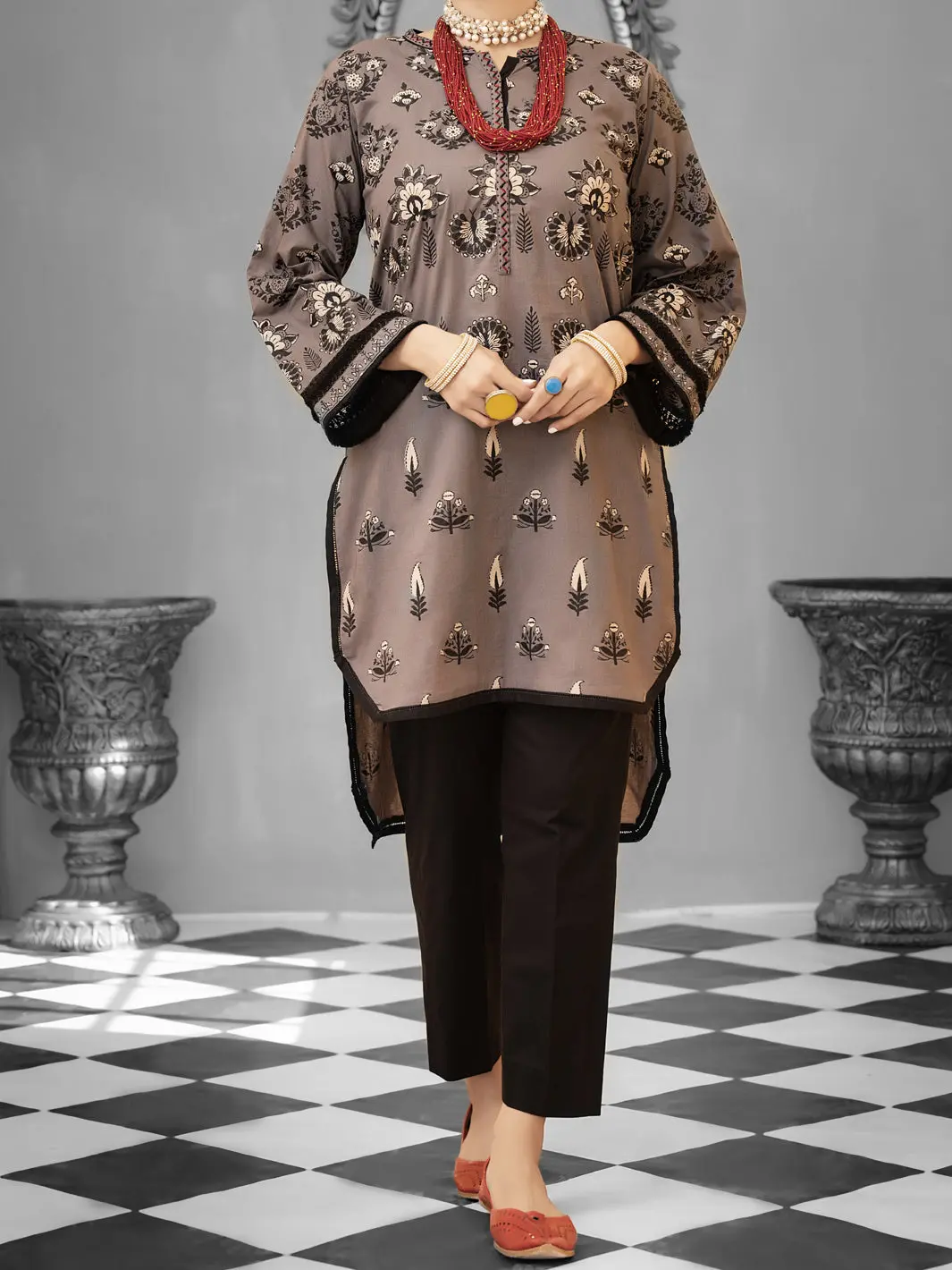 Grey Cambric 2Pc Unstitched - Alp-1033 1