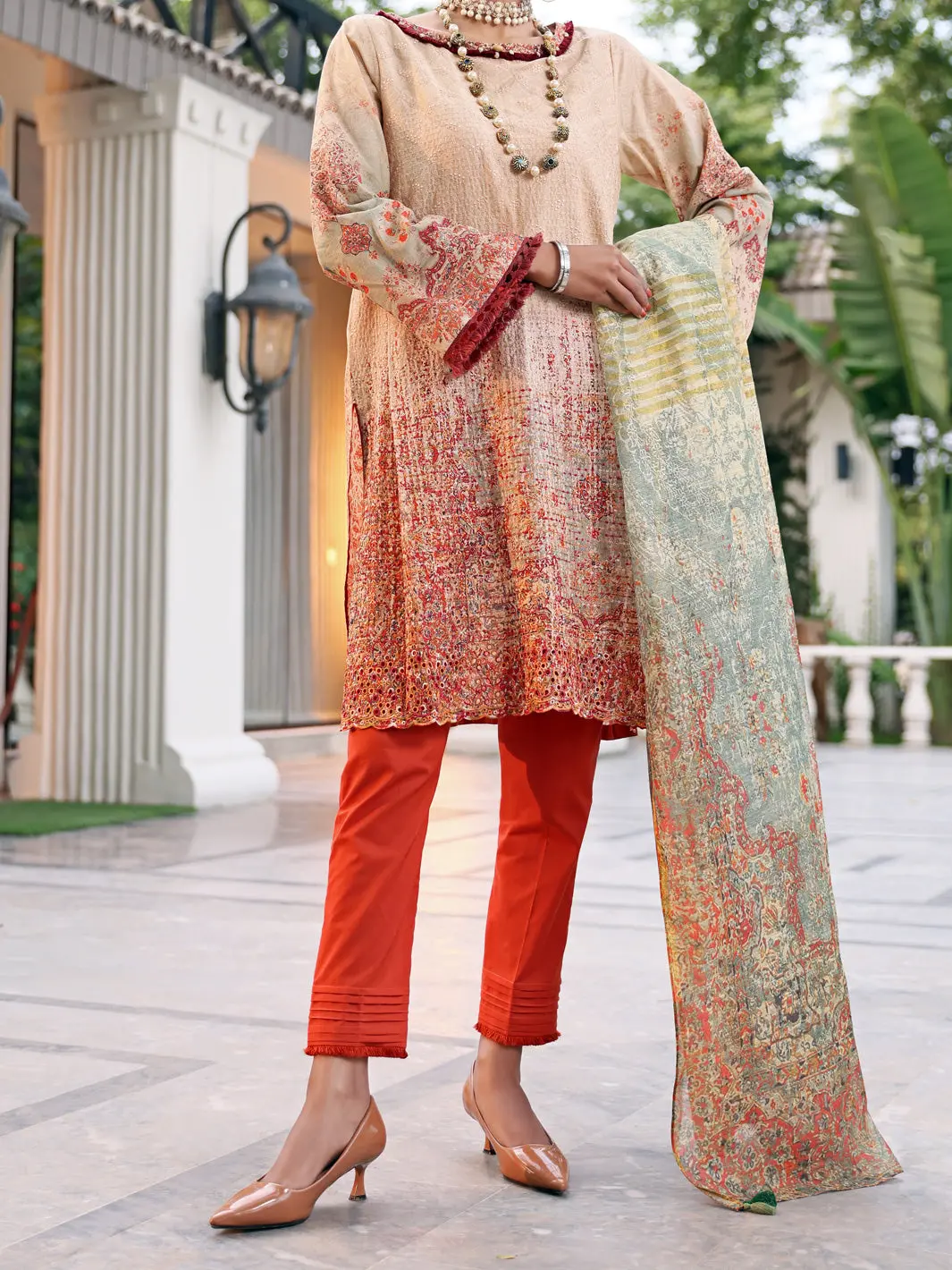 Beige Lawn 3Pc Stitched - Alp-3Ps-1043/S 1