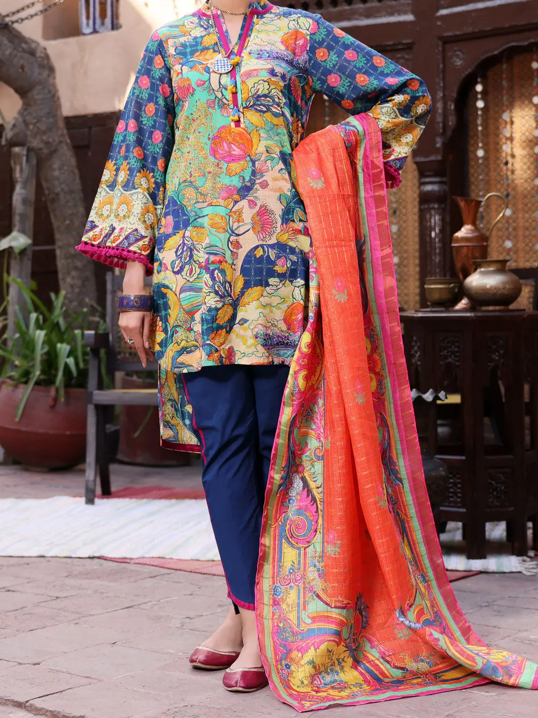 Blue Lawn 3Pc Stitched - Alp-3Ps-1085/S 1