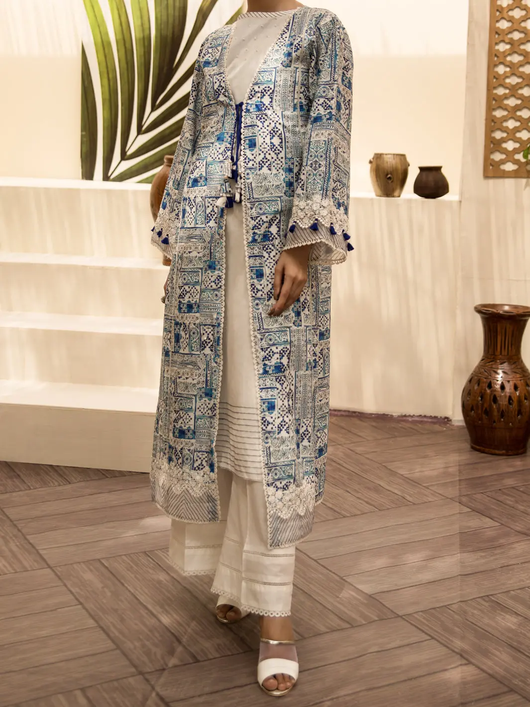 Blue Cambric 2Pc Unstitched - Alp-2Ps-1218 1