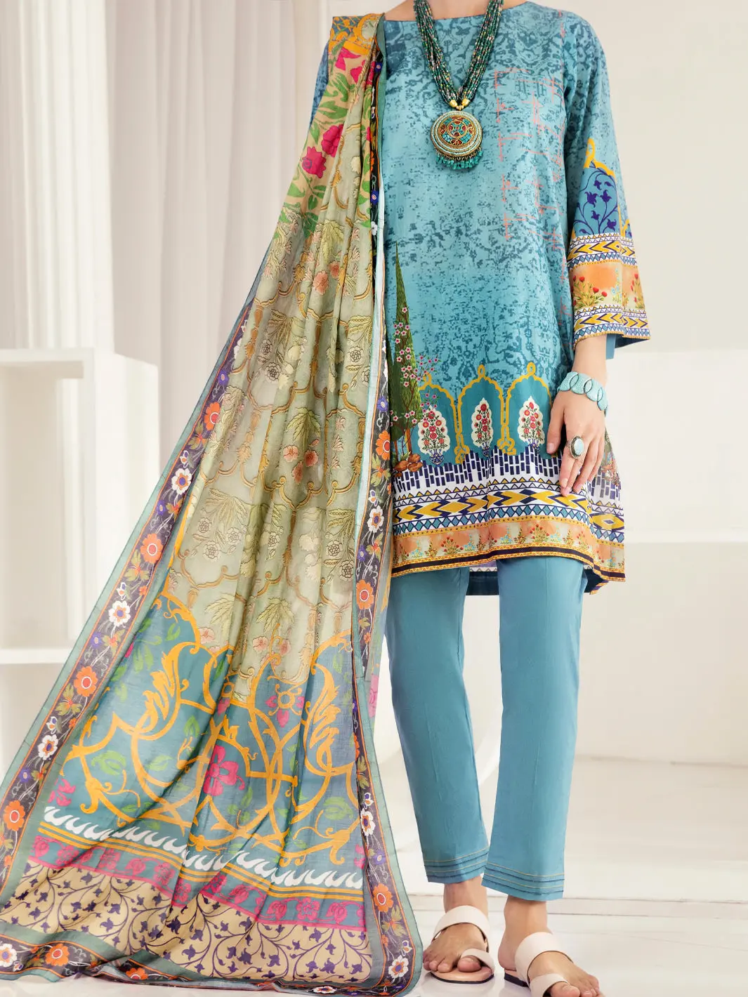 Teal Lawn 3Pc Unstitched - Alp-3Ps-1239 1