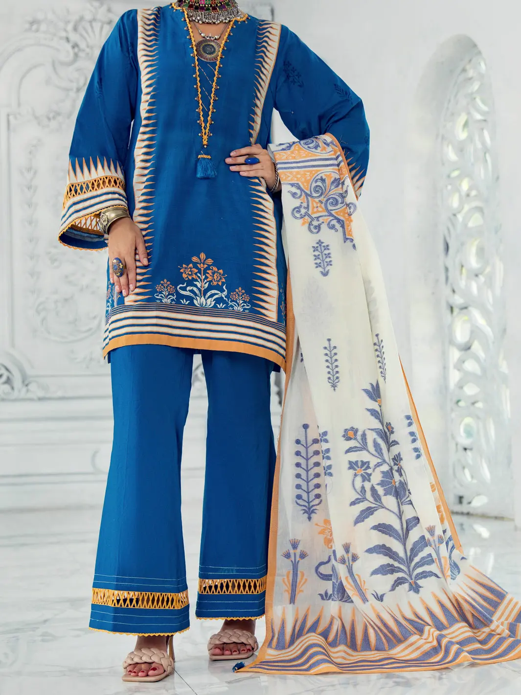 Blue Lawn 3Pc Unstitched - Alp-3Ps-1305 1